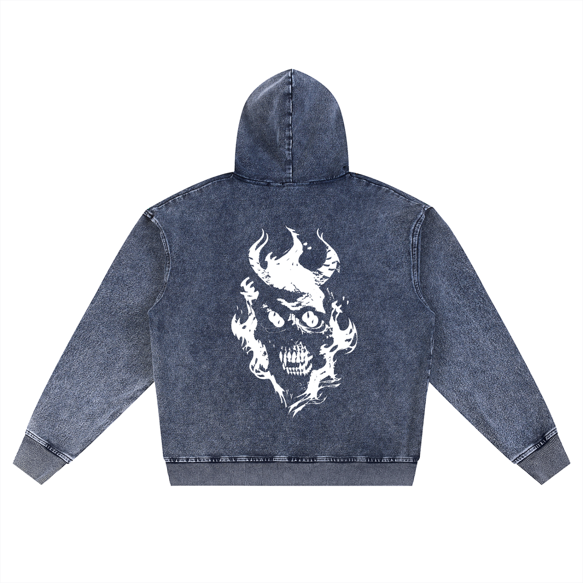 Snow Wash Oversized Zip-Up Hoodie