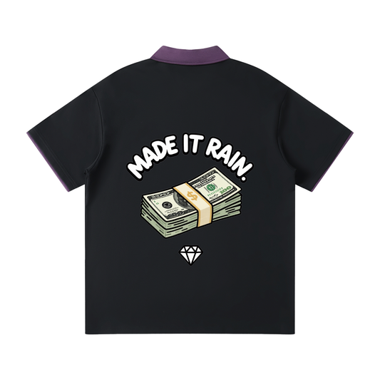 Contrast Collar Raglan Polo Shirt
