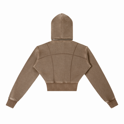 Qalm Cropped Fleece Hoodie