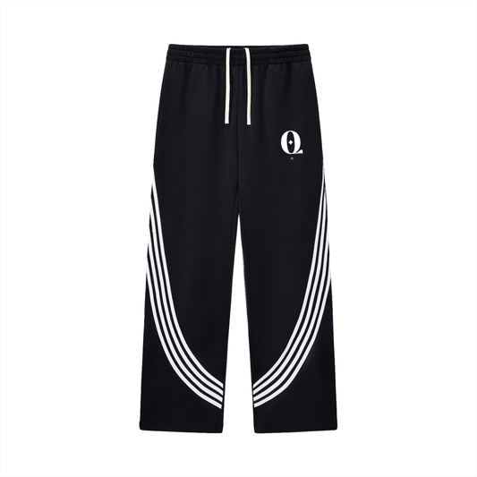 Curved Stripe Straight Sweatpants