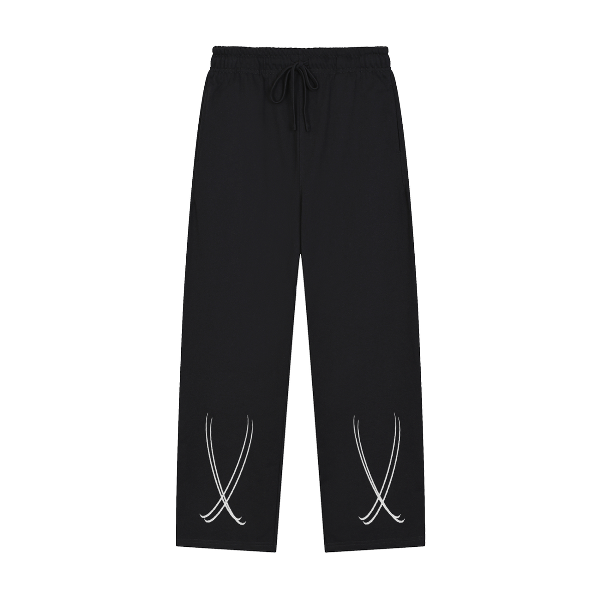 Solid Color Straight-Leg Sweatpants