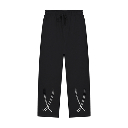 Solid Color Straight-Leg Sweatpants