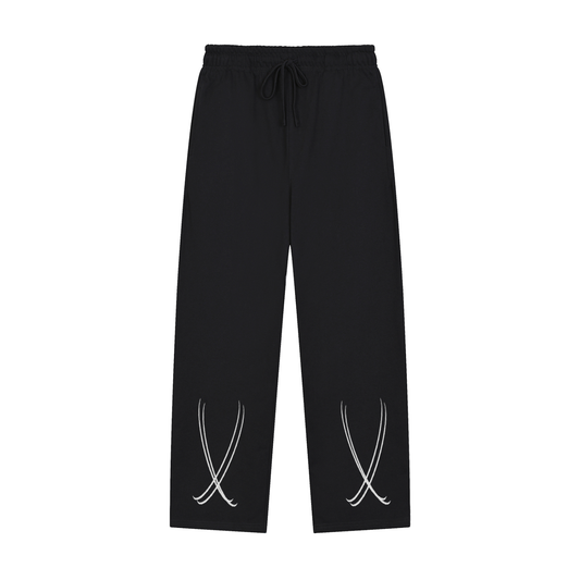 Solid Color Straight-Leg Sweatpants