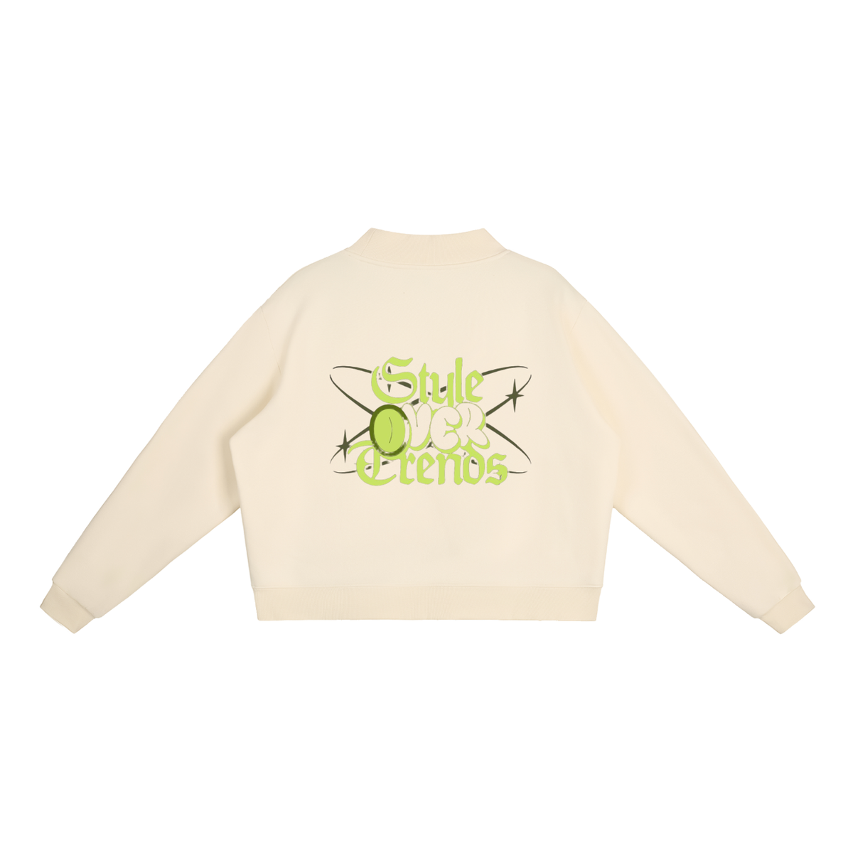 Essential Fleece Mock-Neck Crew Sweatshirt
