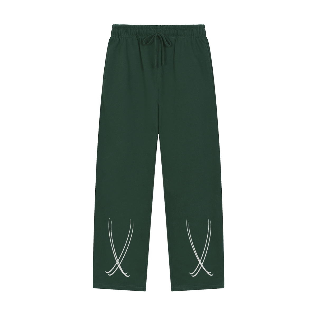 Solid Color Straight-Leg Sweatpants