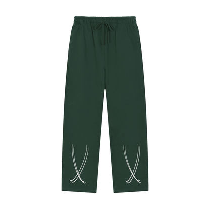 Solid Color Straight-Leg Sweatpants
