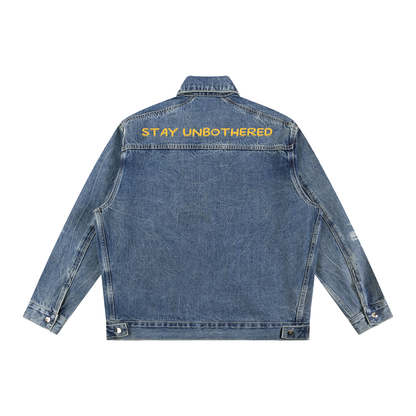 Vintage Wash Zip Up Denim Jacket