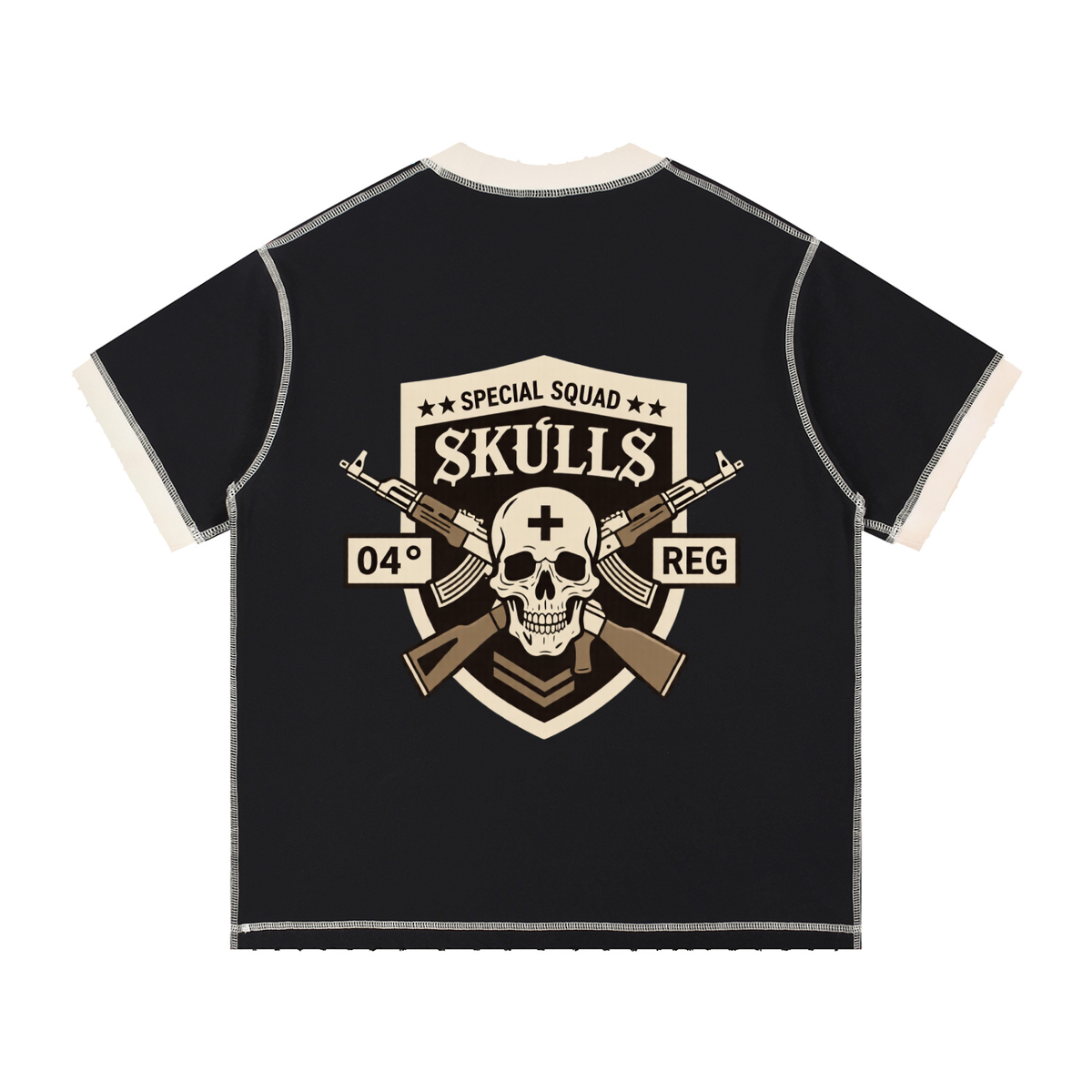 Qalm-Stitched Cotton T-Shirt