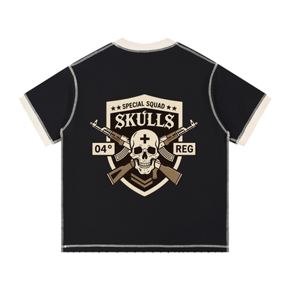 Qalm-Stitched Cotton T-Shirt
