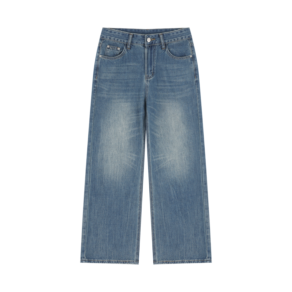 Qalm Wash Wide Leg Jeans