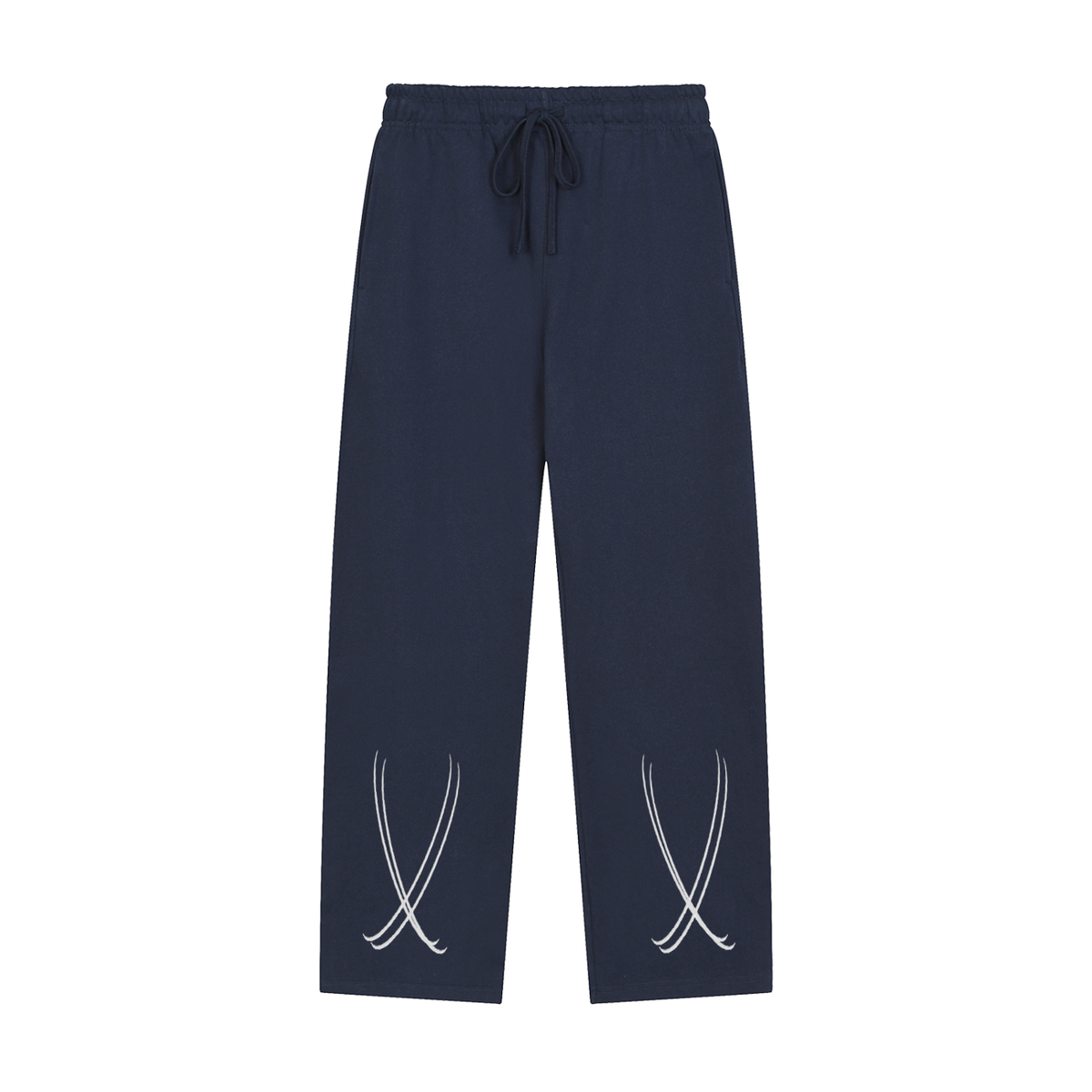 Solid Color Straight-Leg Sweatpants