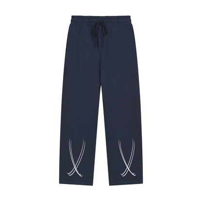 Solid Color Straight-Leg Sweatpants