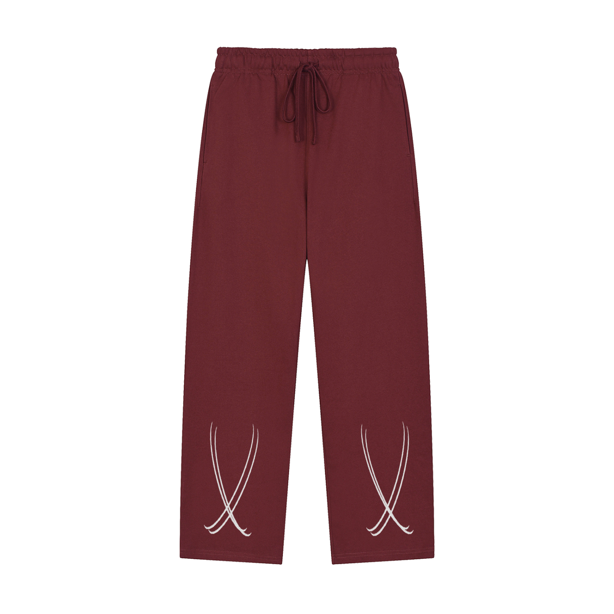Solid Color Straight-Leg Sweatpants