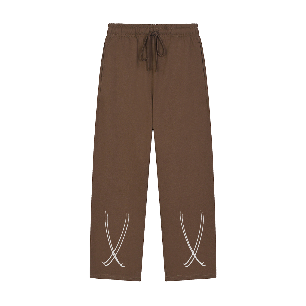 Solid Color Straight-Leg Sweatpants