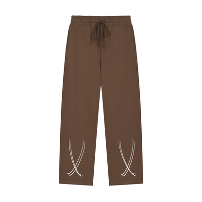 Solid Color Straight-Leg Sweatpants