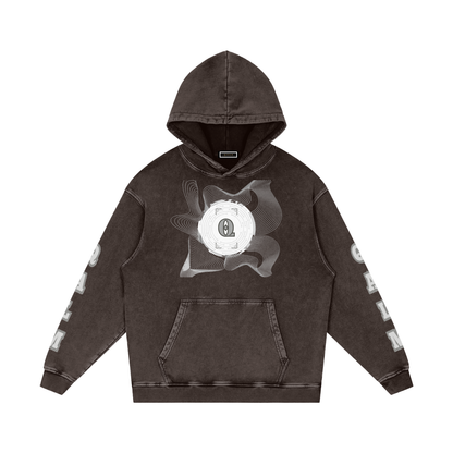 Snow Washed Loose Cotton Hoodie