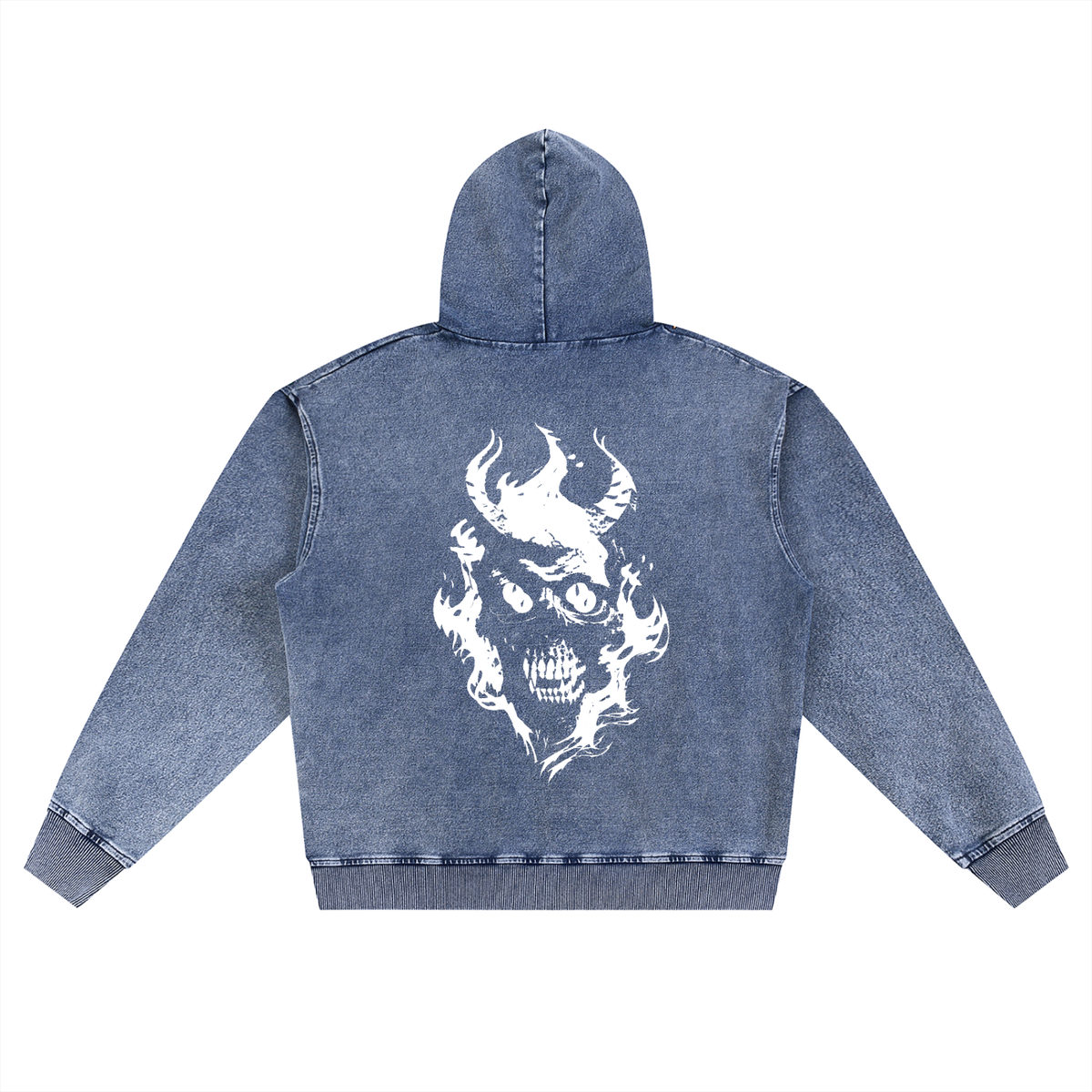 Snow Wash Oversized Zip-Up Hoodie