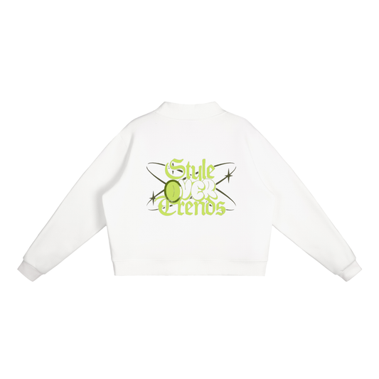 Essential Fleece Mock-Neck Crew Sweatshirt
