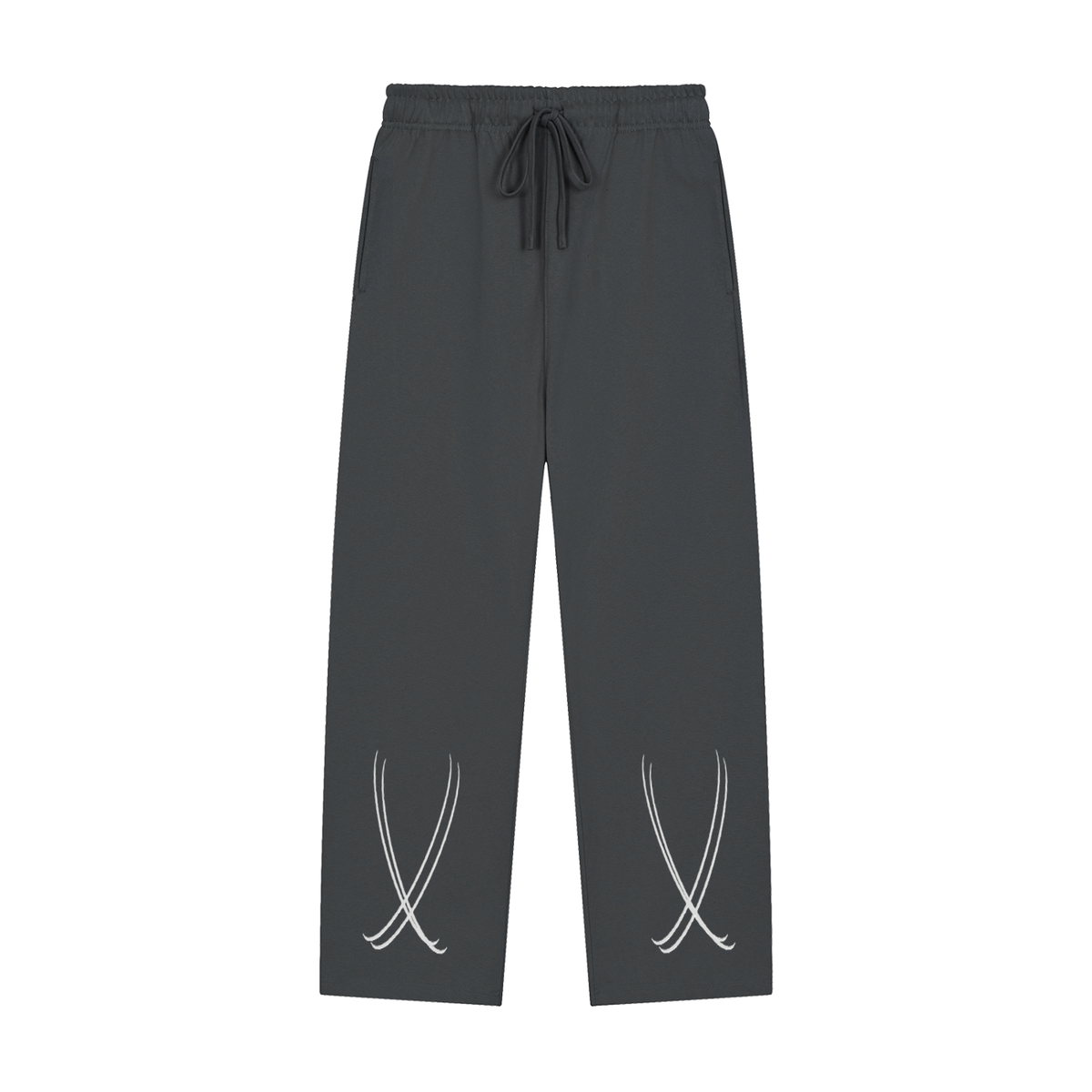 Solid Color Straight-Leg Sweatpants