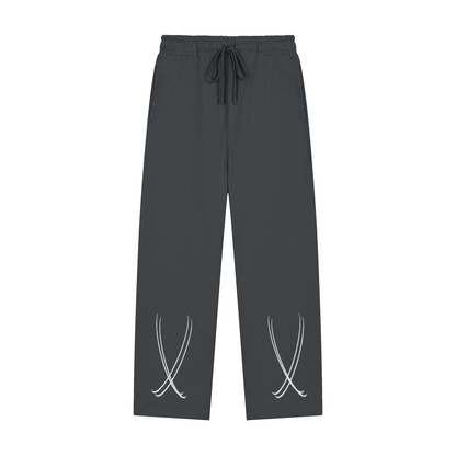 Solid Color Straight-Leg Sweatpants