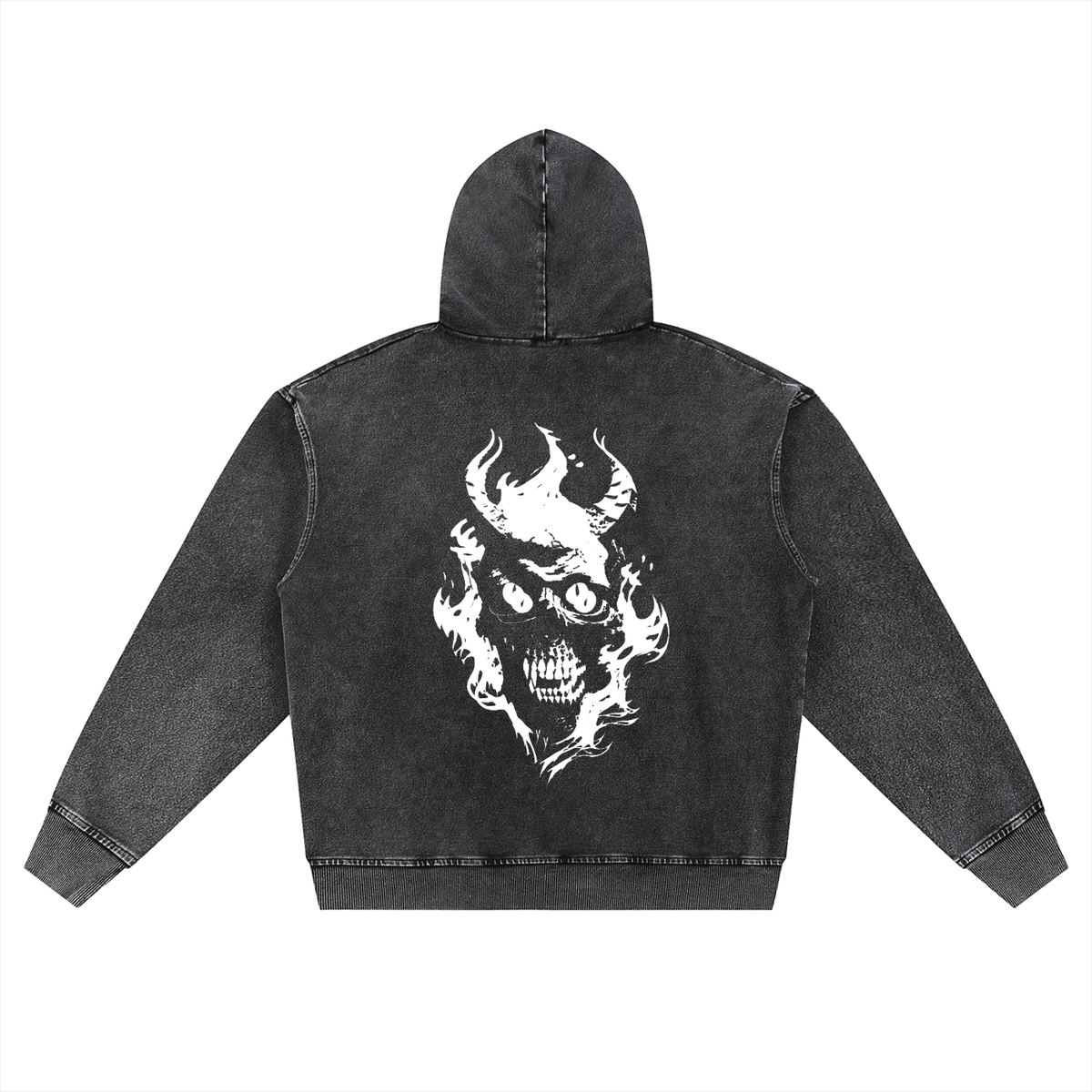 Snow Wash Oversized Zip-Up Hoodie