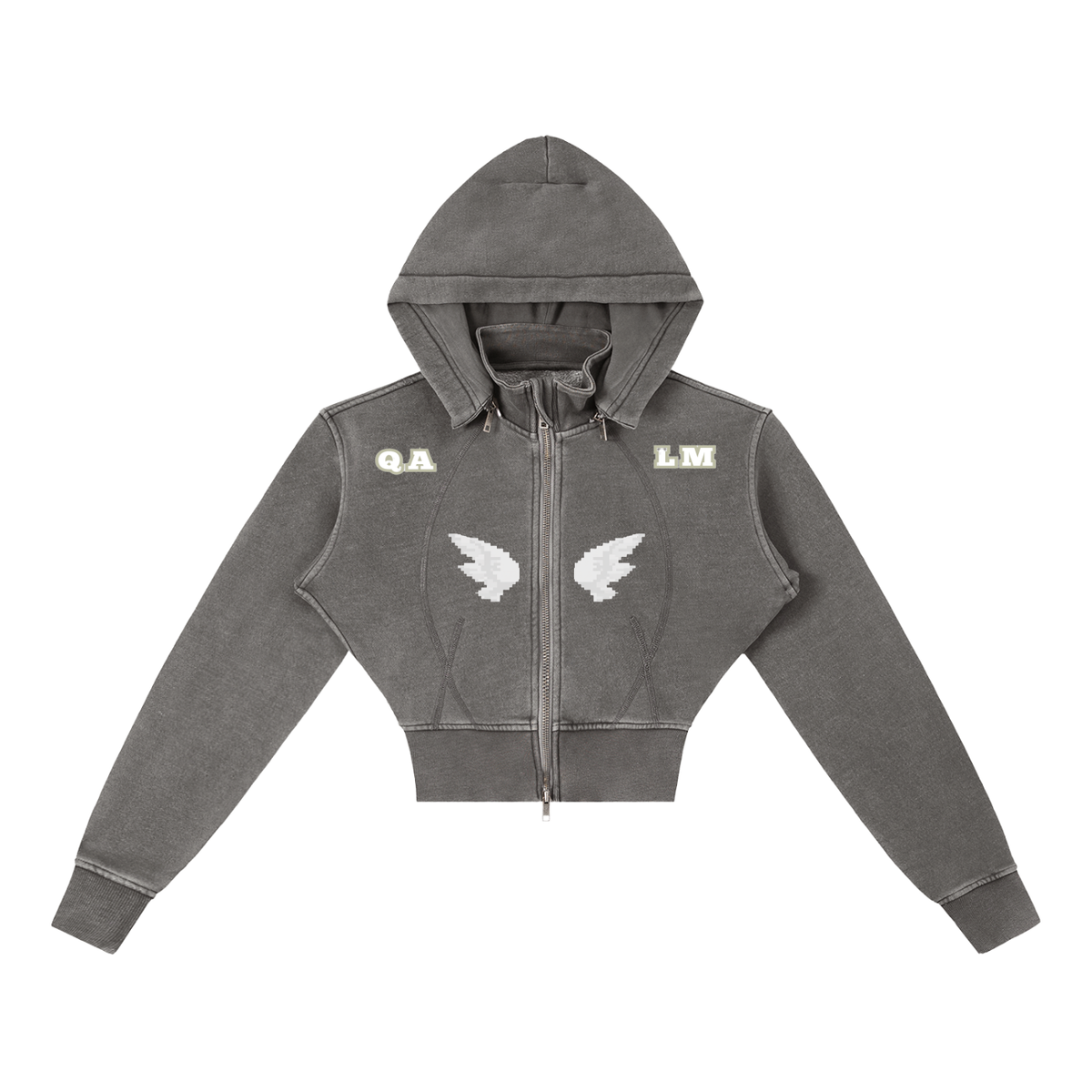Qalm Cropped Fleece Hoodie