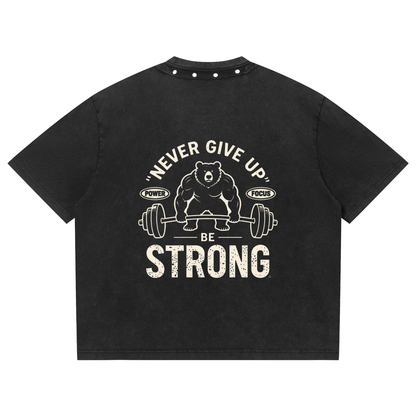 Unisex Washed Boxy Studded T-Shirt