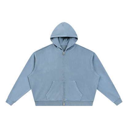 Qalm Full Zip Boxy Hoodie