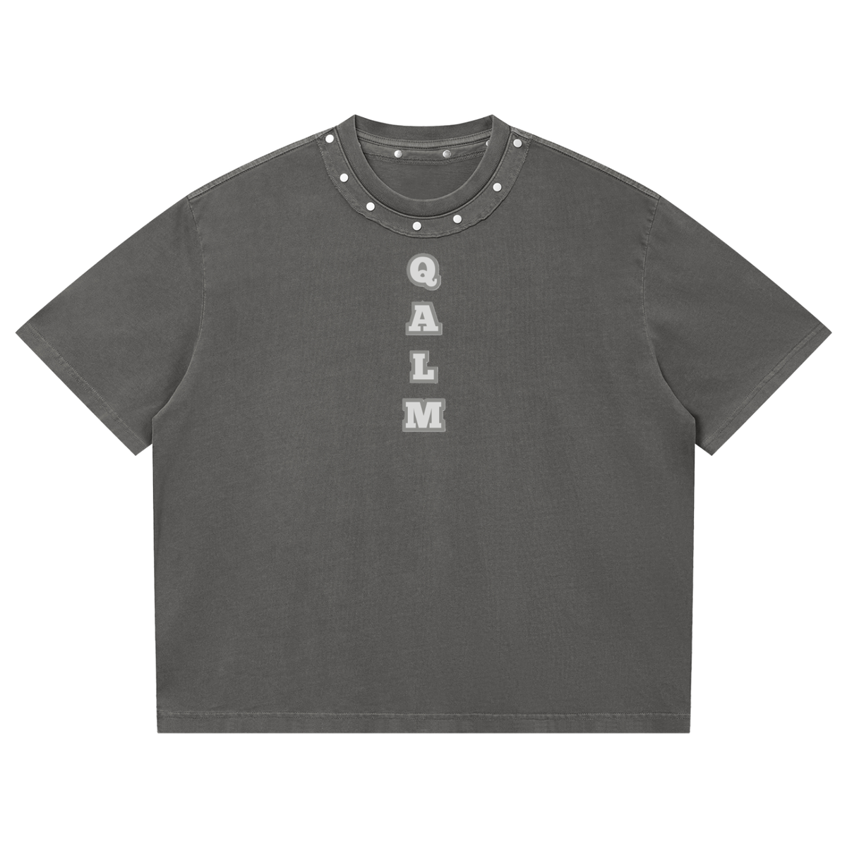 Unisex Washed Boxy Studded T-Shirt