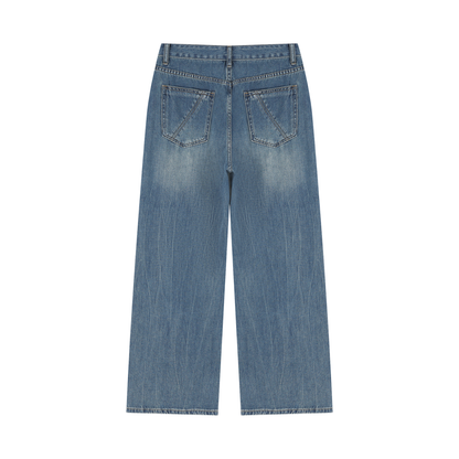 Qalm Wash Wide Leg Jeans
