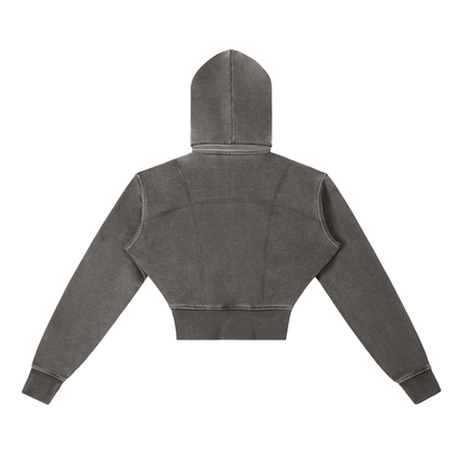 Qalm Cropped Fleece Hoodie