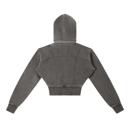 Qalm Cropped Fleece Hoodie