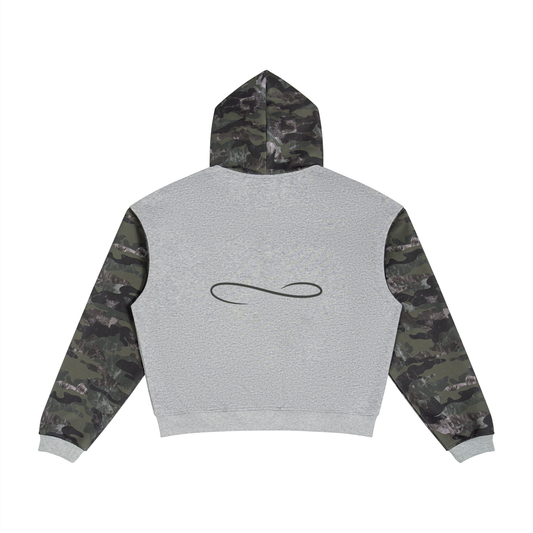 Qalm Camo Full Zip Boxy Hoodie