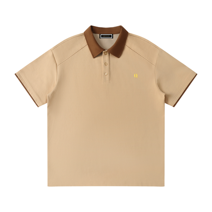 Contrast Collar Raglan Polo Shirt