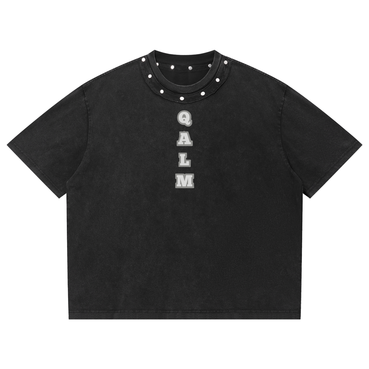 Unisex Washed Boxy Studded T-Shirt