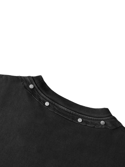 Unisex Washed Boxy Studded T-Shirt
