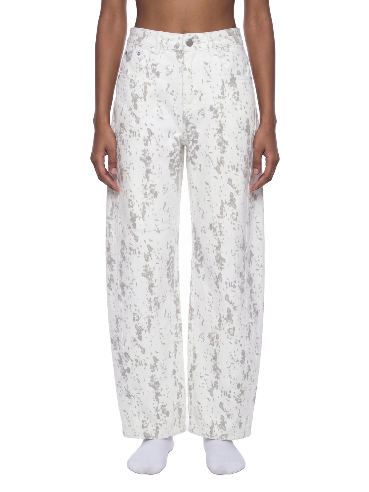 Women's Splatter Barrel Leg Jeans
