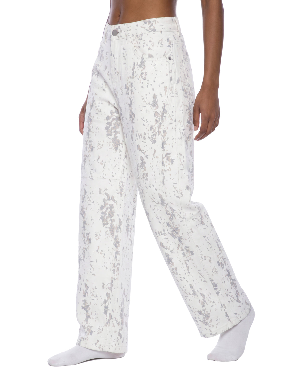 Women's Splatter Barrel Leg Jeans